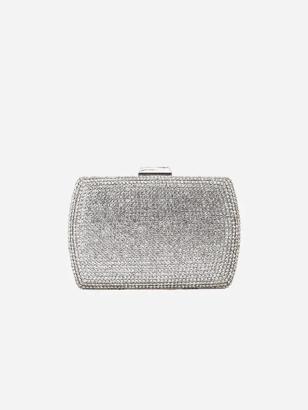 Francisca Vegan Glitter Clutch | Silver