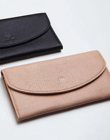 Leather Cute Womens Long Slim Wallet Bifold Long Wallet Purse For Women