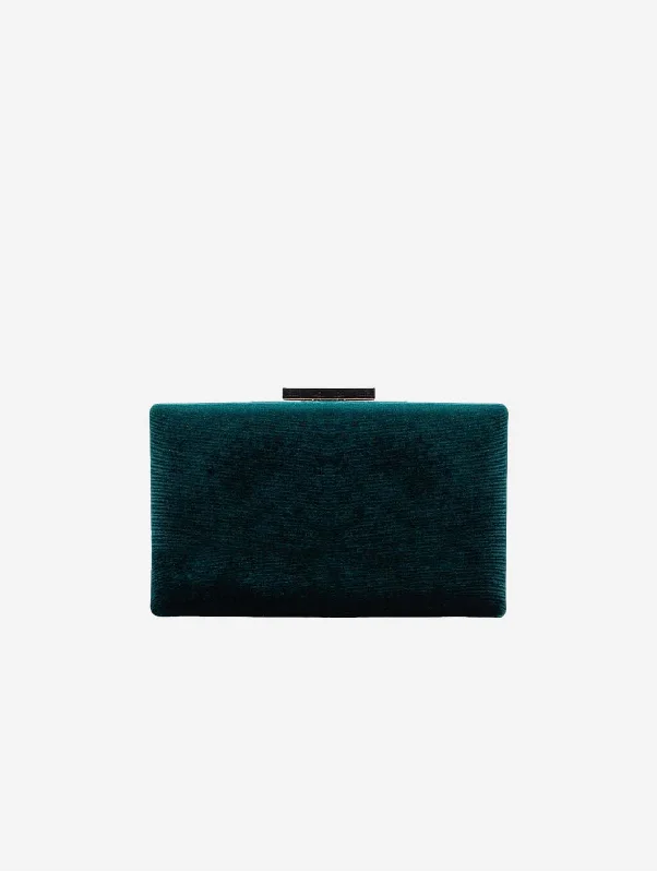 Clara Vegan Velvet Clutch | Green