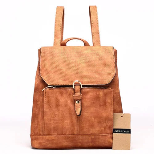 High Quality Fashion Leather Backpack Brown