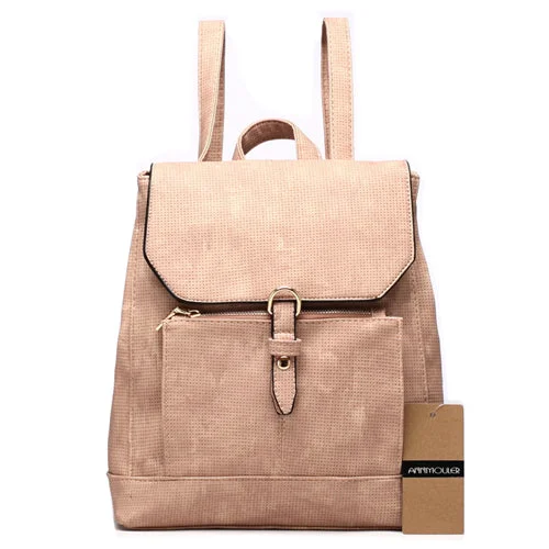 High Quality Fashion Leather Backpack Pink