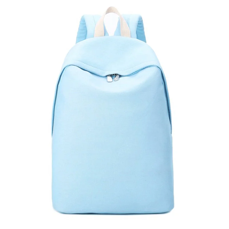 New Casual Solid Backpack Sky Blue