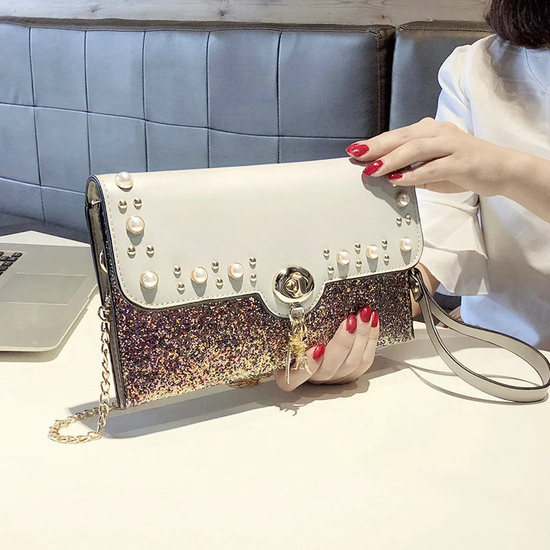 QIAOBAO 2019 Women's Shoulder Bags Clutchs for Parties Rhinestone Envelope Handbag Evening Party Clutch Bag Bridal Female