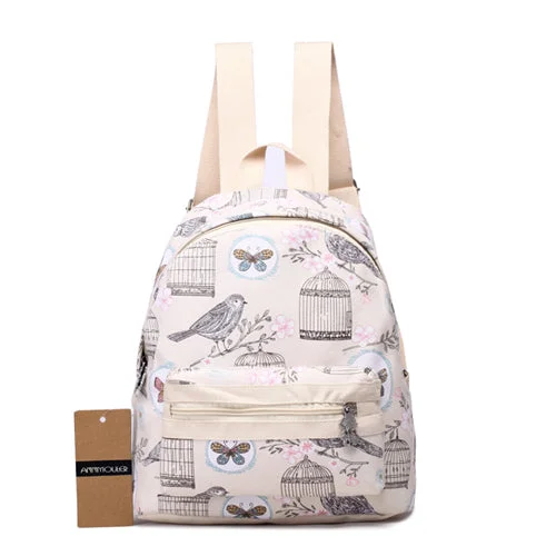 Super Cute 3D Floral Print Backpack Beige