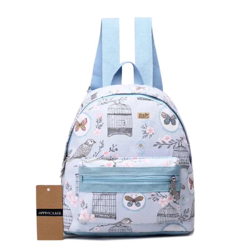 Super Cute 3D Floral Print Backpack Blue