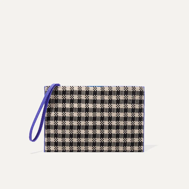 The Wristlet - Black and Canvas Gingham