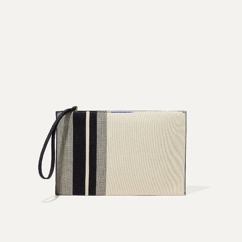 The Wristlet - Ivory Rugby Stripe