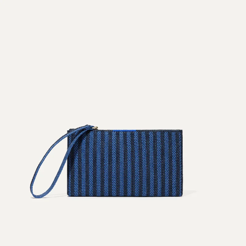 The Wallet Wristlet - Navy Stripe